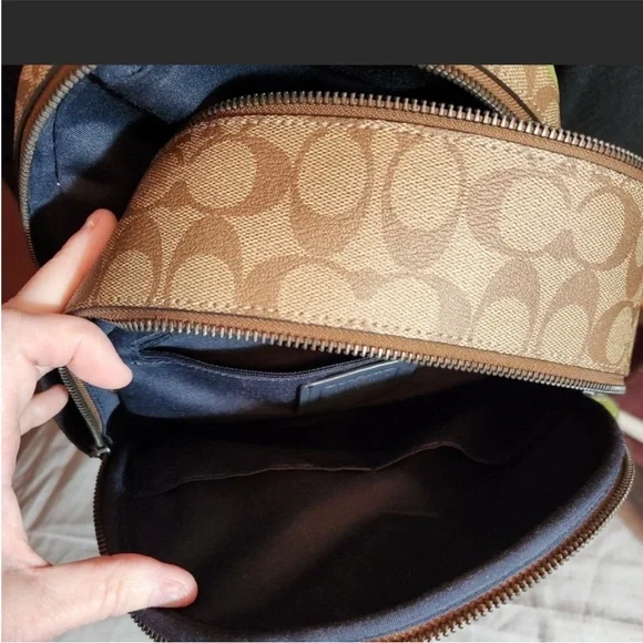 Coach Tan Backpack with Signature Monogram - Picture 4 of 12